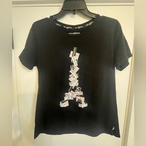 Karl Lagerfeld Black Logo Graphic Tee